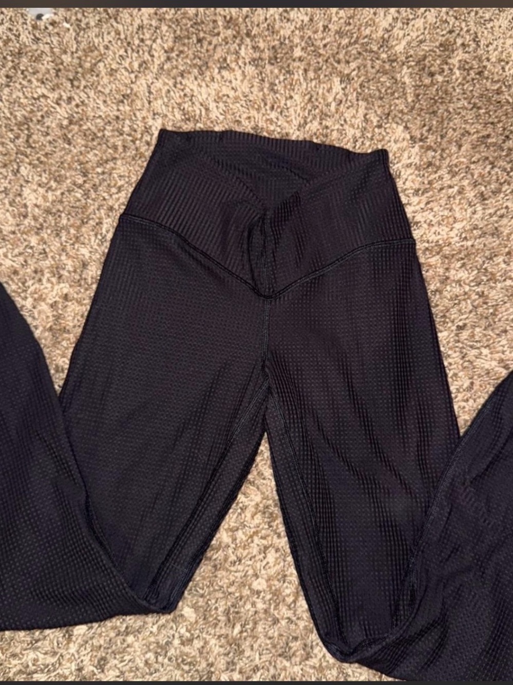 lululemon athletica Black Textured High-Waist Leggings